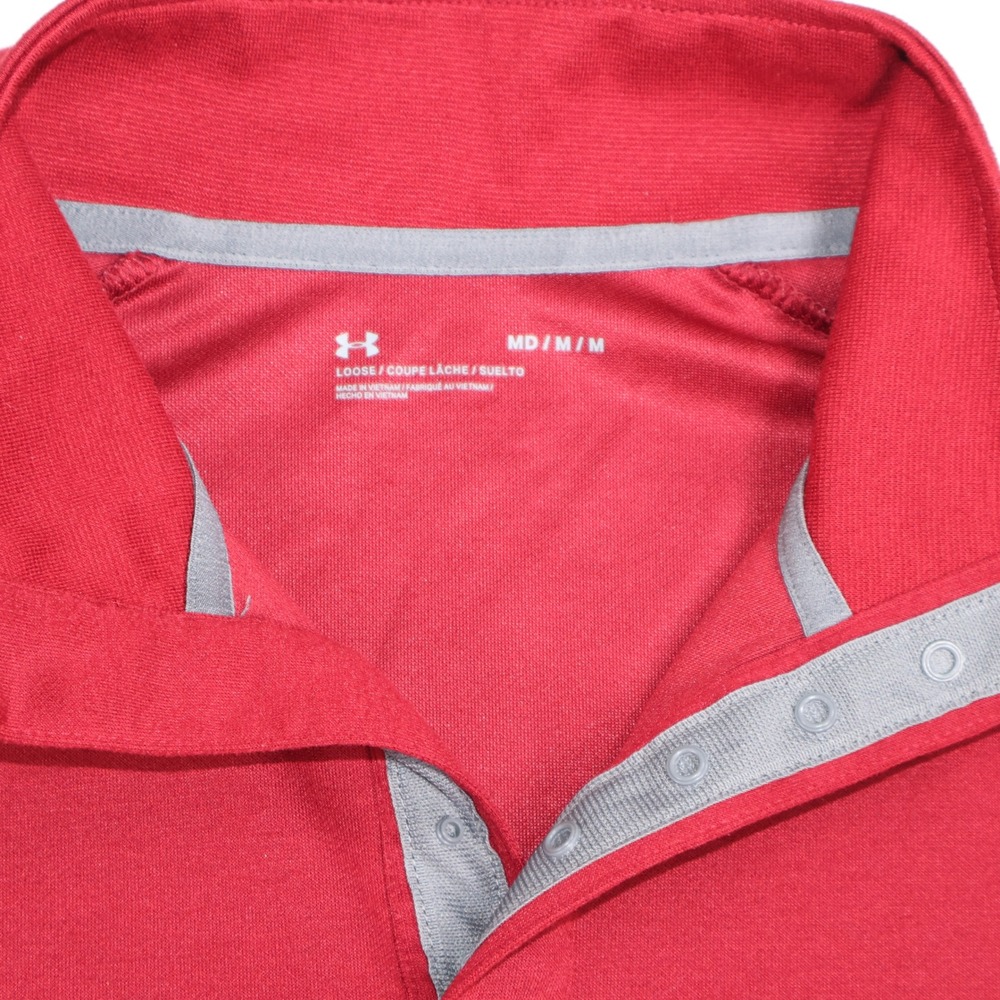 Under Armour Elon University Mens Medium Red Snap Button Pullover Long Sleeve - Picture 7 of 9